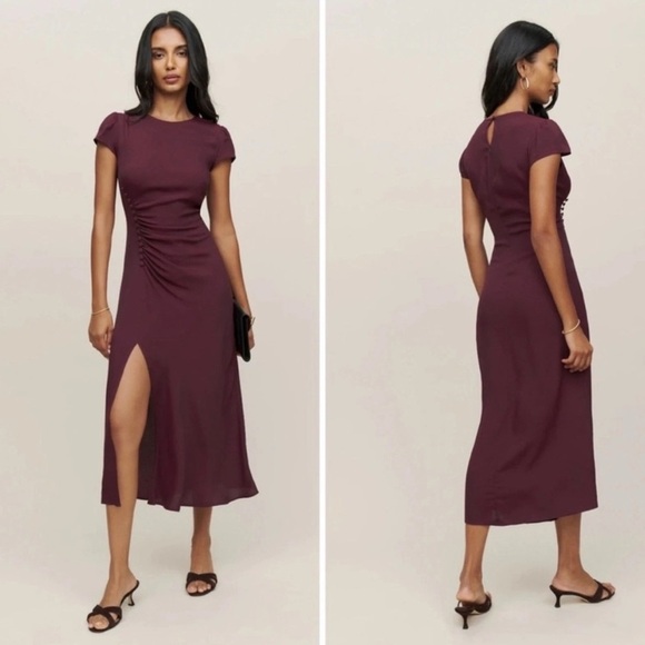 NWT Reformation Fraiser Dress in Prune size 20